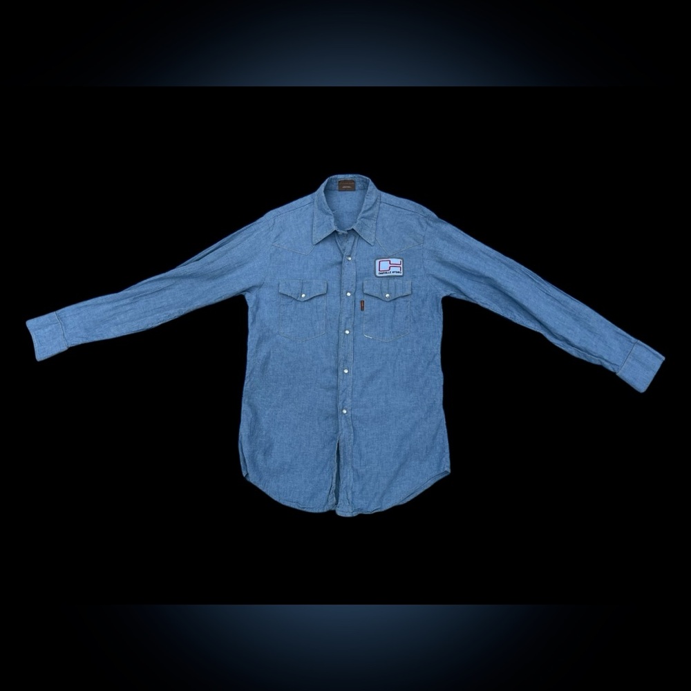 Vintage Men’s Large Pearl Snap Button Down Oakville Hydro Western Style Shirt